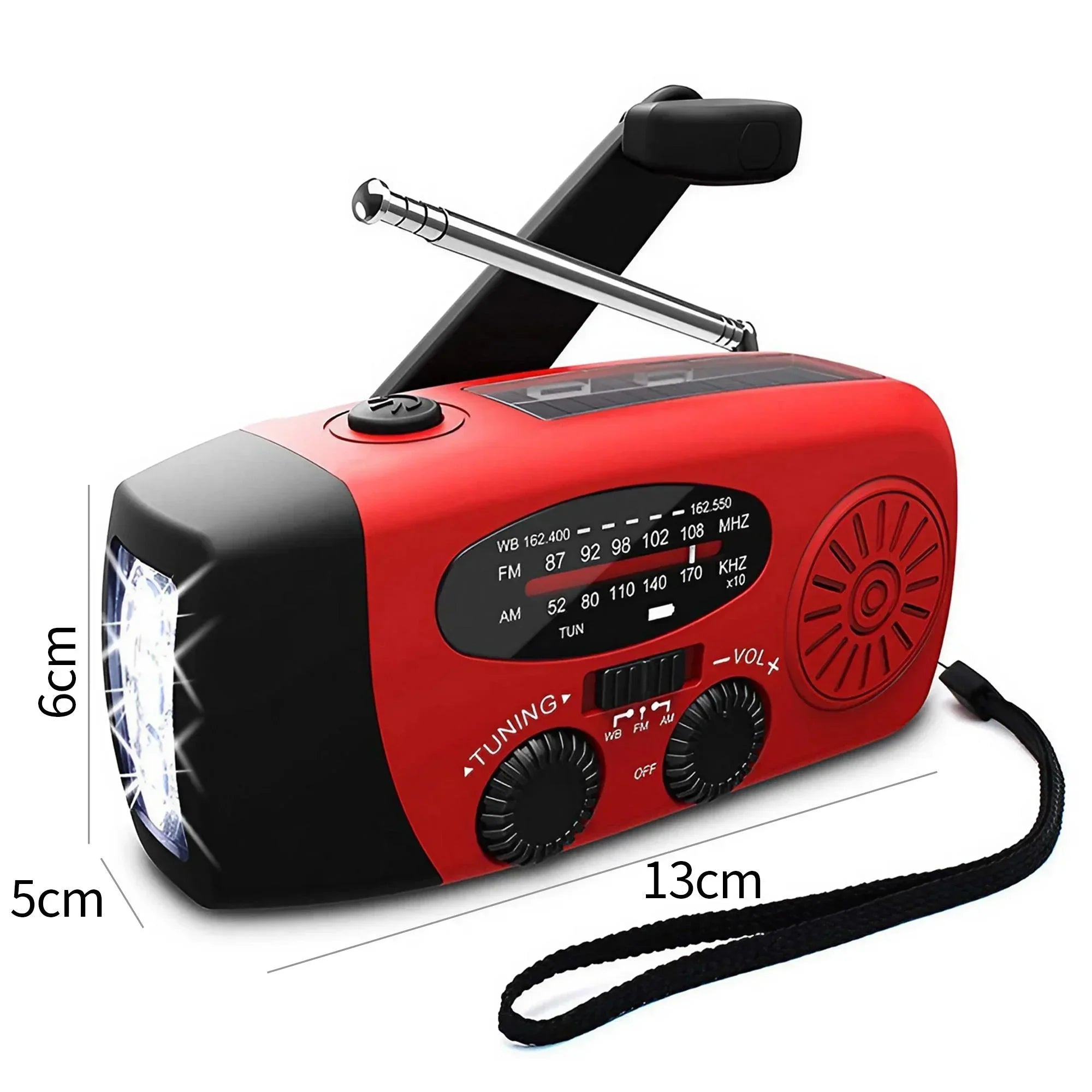 Emergency Radio Solar Power Hand Crank Radio Global Receiver High Quality LED Torch Reading Light SOS Alarm 2000mAh