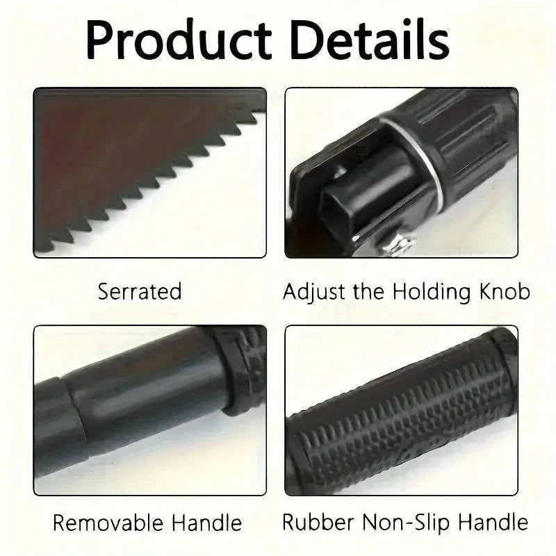 Tactical Folding Shovel – Stainless Steel Survival Tool with Saw, Pick & Camo Bag
