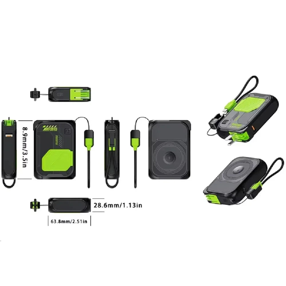22.5W Magnetic Power Bank 100000mAh Wireless Fast Charging with Plug Phone Holder Portable Charger for IPhone Magsafe Powerbank