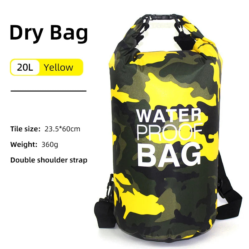 Waterproof Dry Bag 10L 20L Storage Pack Pouch For Swimming Trekking Rafting Boating Kayaking Rafting Drybags Backpack XD117Y