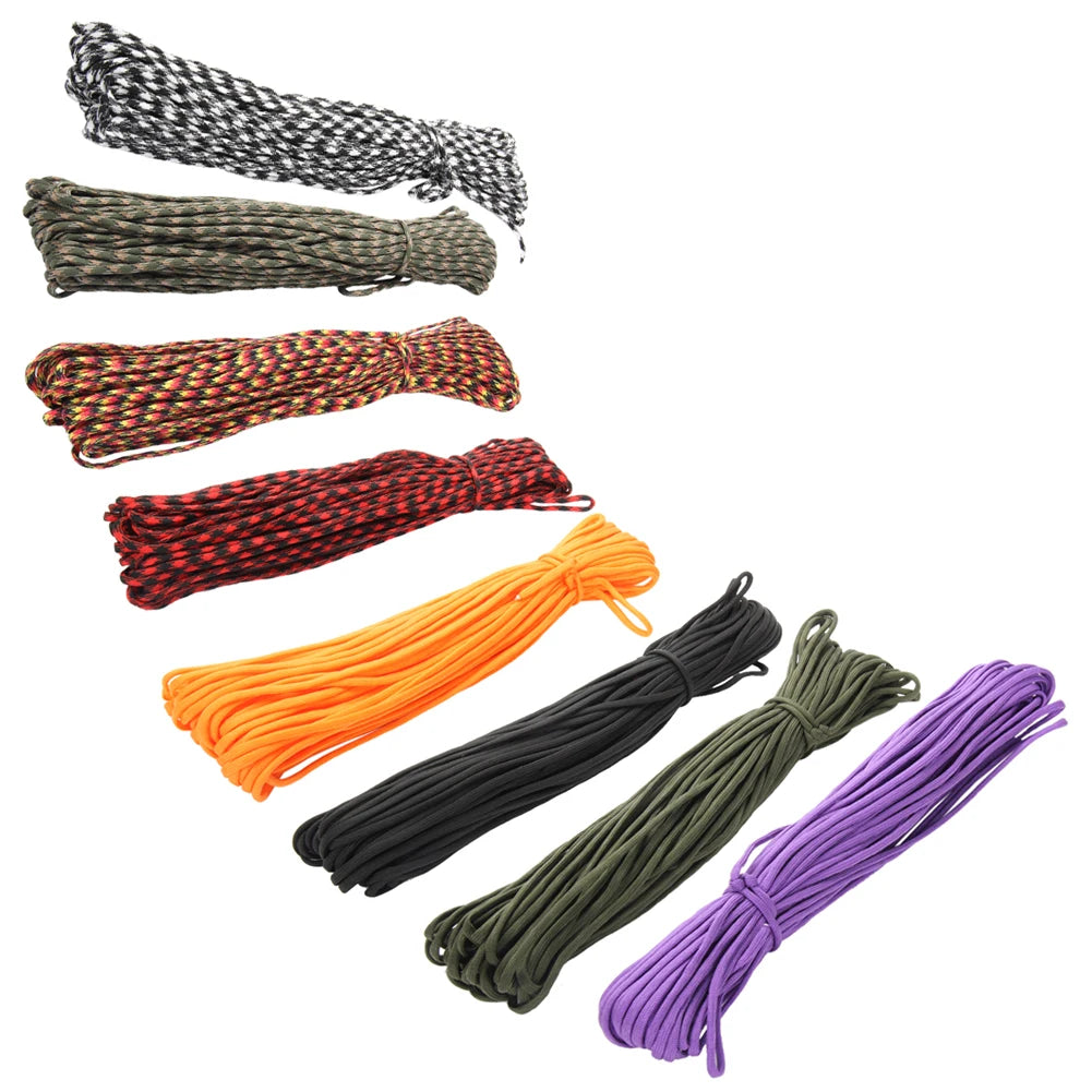 100FT Paracord 550 Rope Parachute Cord Multifunction Outdoor Camping Rope Heavy Duty Tent Rope Diameter 4mm for DIY Crafting