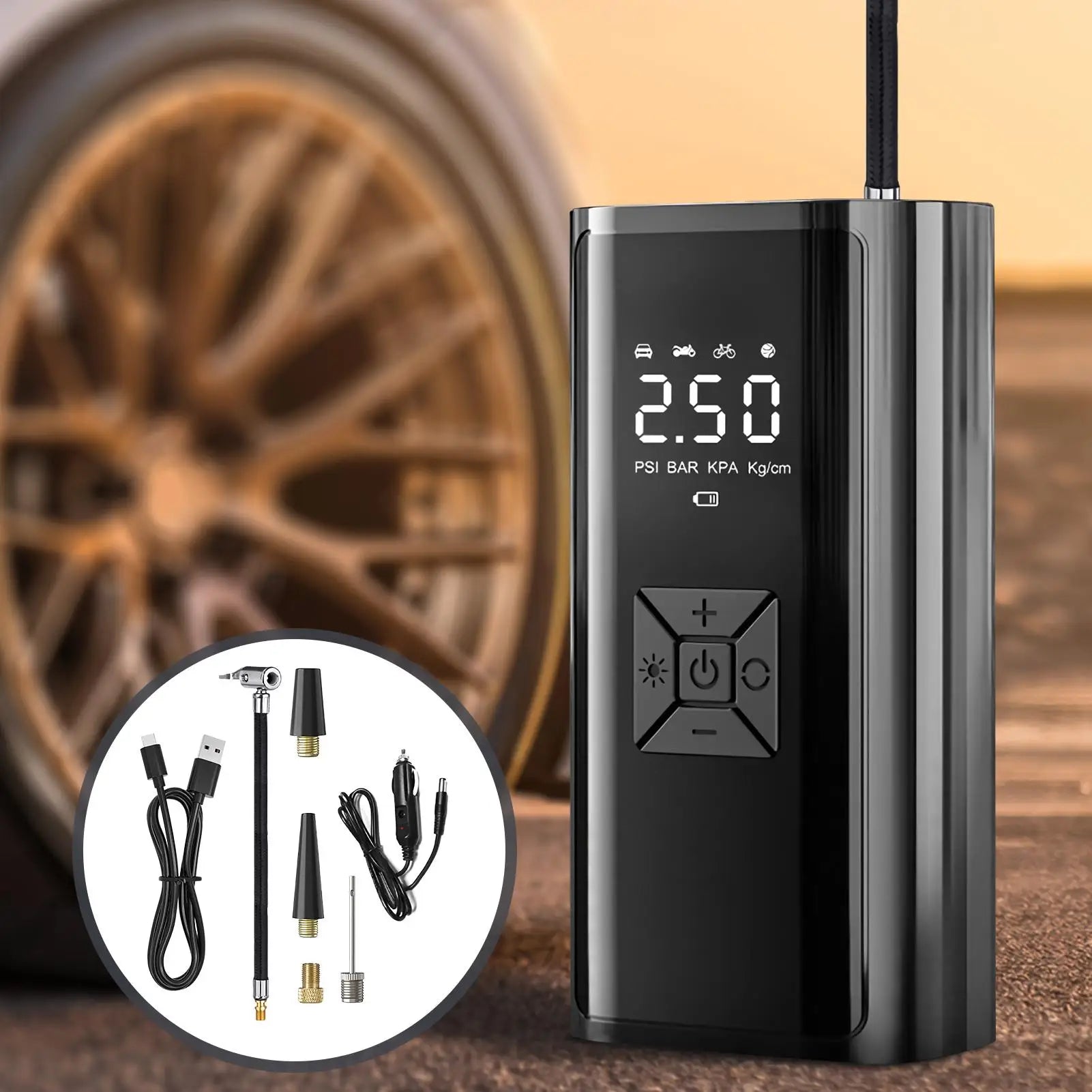 Wireless Air Pump Portable Electric Tire Inflator For Car Bicycle Motorcycle Mini Air Compressor Tire Air Injector