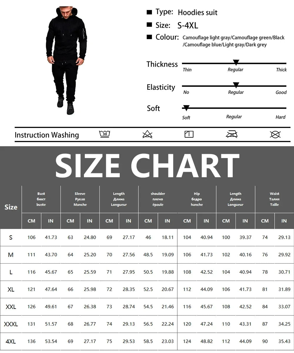 Tactical Performance Hoodie Set - Military-Style Training Gear