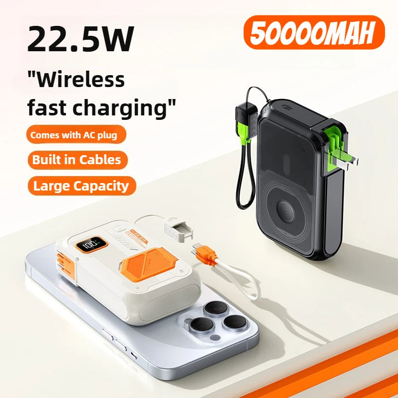 22.5W Magnetic Power Bank 100000mAh Wireless Fast Charging with Plug Phone Holder Portable Charger for IPhone Magsafe Powerbank