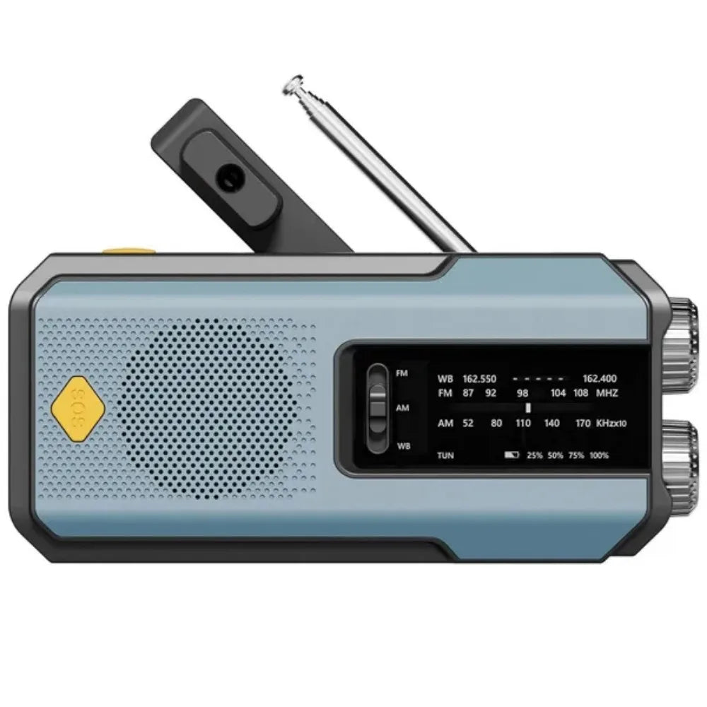 Emergency Radio Solar Power Hand Crank Radio Global Receiver High Quality LED Torch Reading Light SOS Alarm 2000mAh