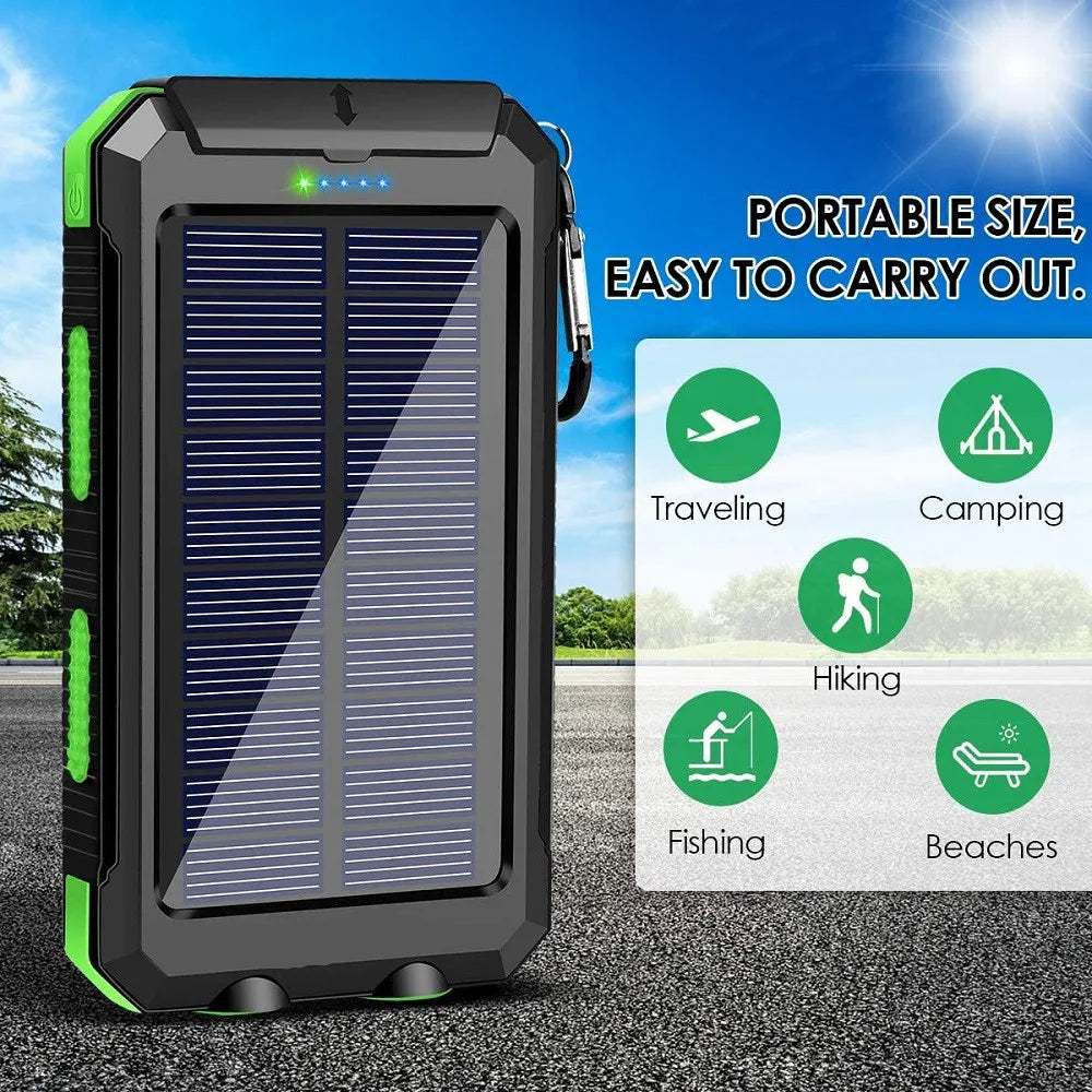 Power Bank Solar 80000mAh Cargador Portátil Poverbank Batería Externa Luz Potente LDE para Todos los Smartphones