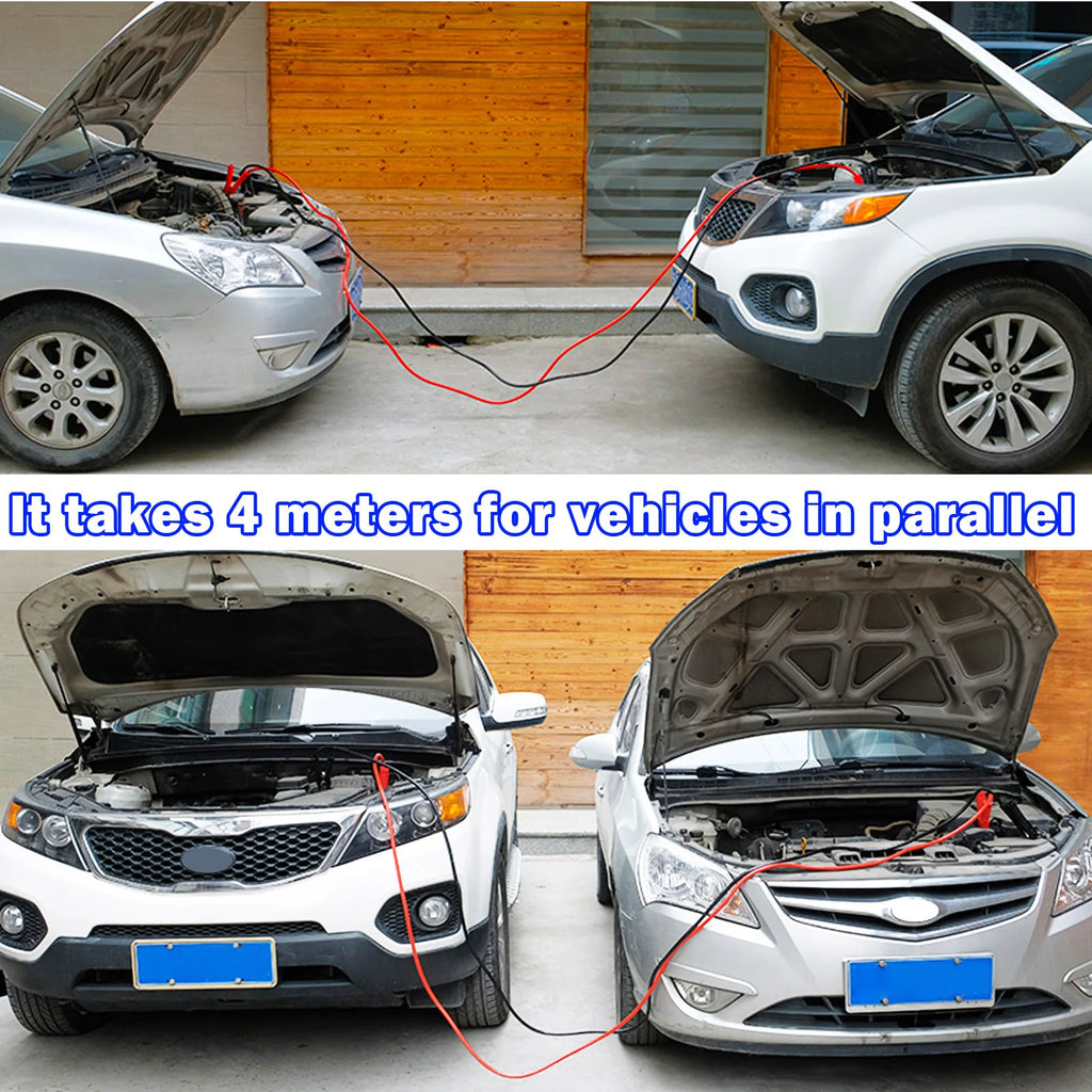 Auto Battery Heavy Duty Jumper Cables 4M 2000A Booster Cables For Cars Truck SUV Positive And Negative Firewire Jump Start Cable