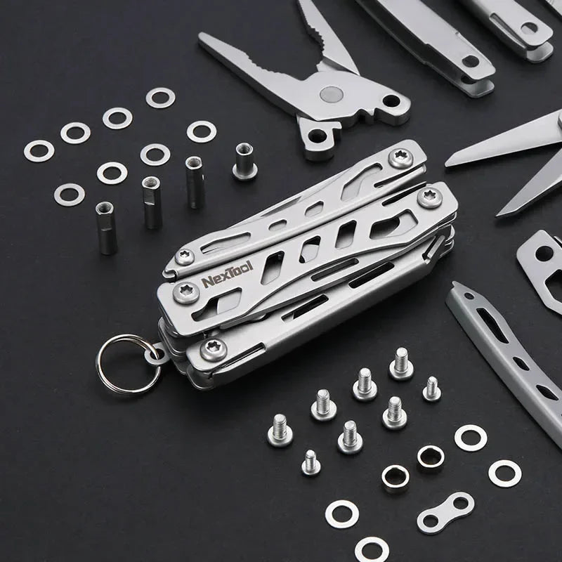 NexTool Mini Flagship Multitool 10 in 1 Mini Pocket Knife EDC Keychain Multi Tool Folding Pliers Scissors Bottle Opener