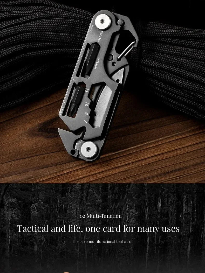 Multifunctional Outdoor Tool Combination Card Folding Molle Scissor Army Knife Mini Bicycle Repair EDC Camping Gear Equipment