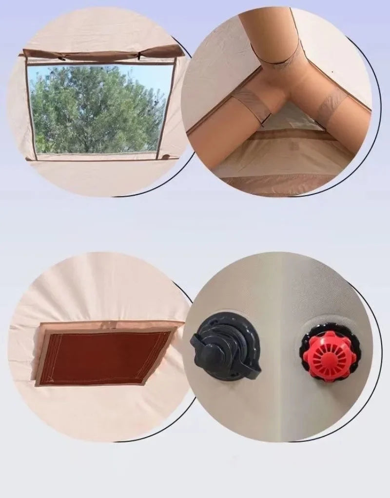 Auto-Inflate Camping Tent - 3-5 Person Waterproof Shelter with Instant Setup