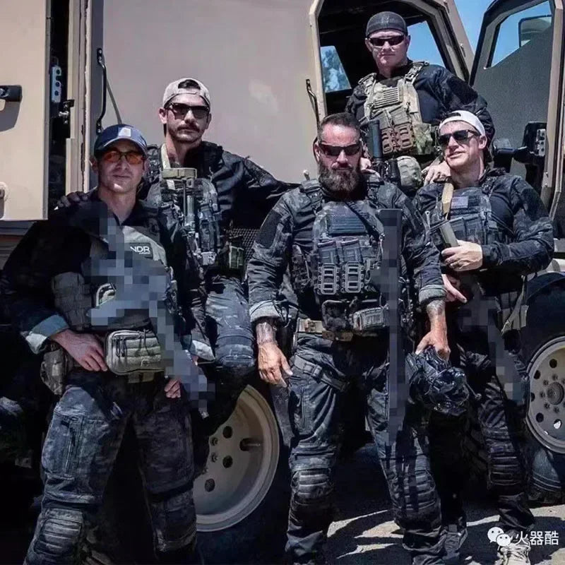 Outdoor Tactical Sets Men Wear-resistant Hunting Uniform Sweatshirt+Multi-pocket Cargo Pant 2 Pcs Suits Hiking Combat Set