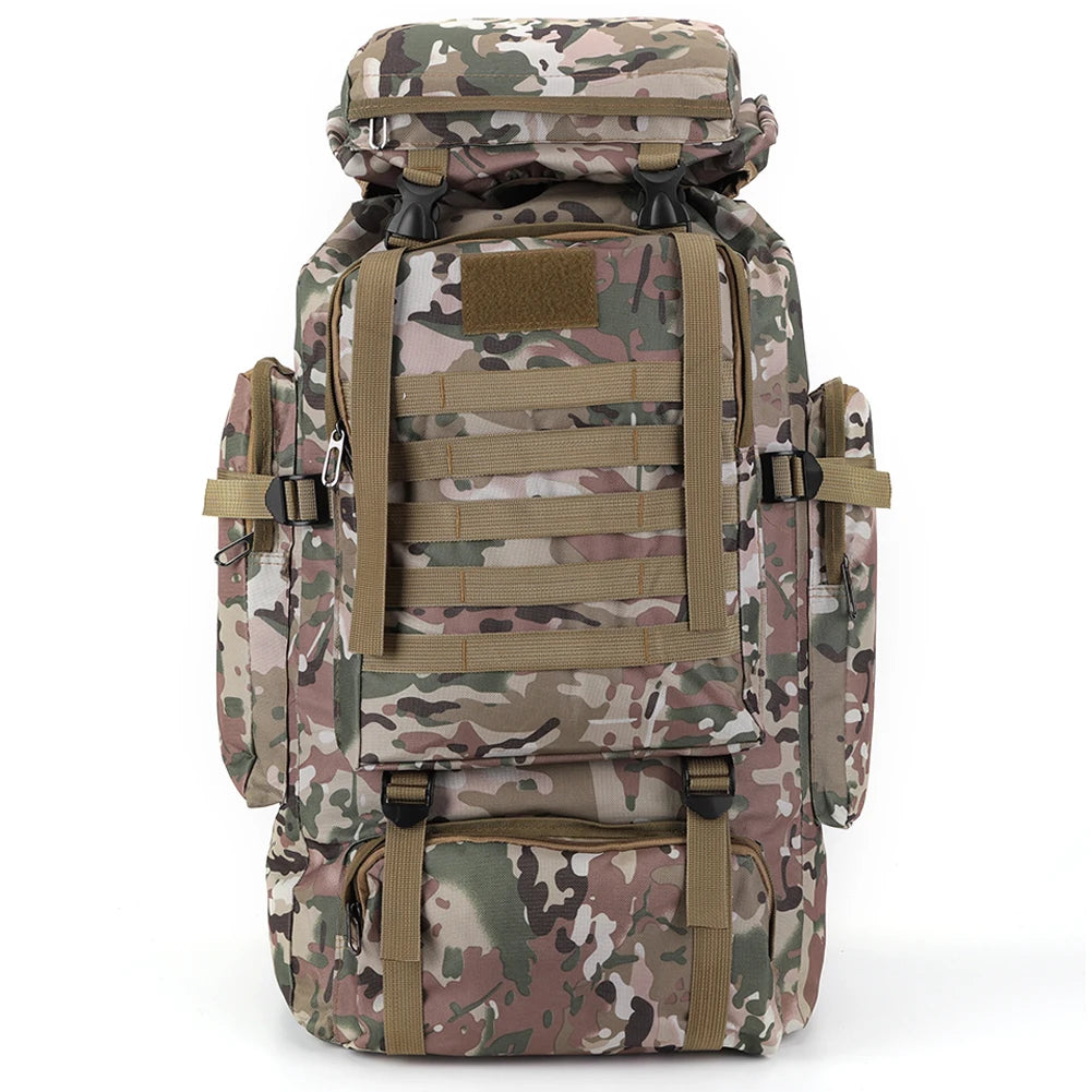 80L Waterproof Tactical Backpack - Military Grade MOLLE Hiking Rucksack
