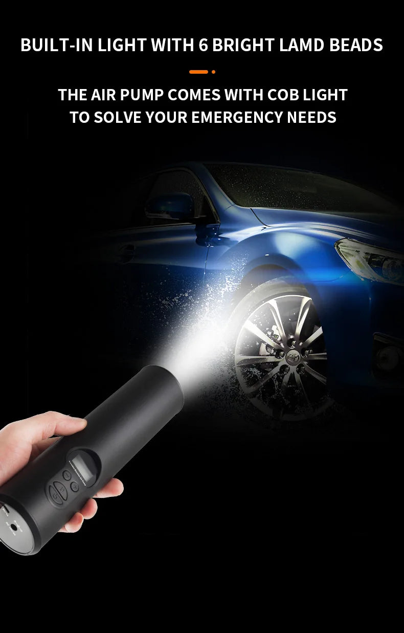 Car Wireless Electric Air Pump Portable Wired/Wireless Digital Touch Air Compressor 150PSI Suitable for Car Motorcycle Inflation