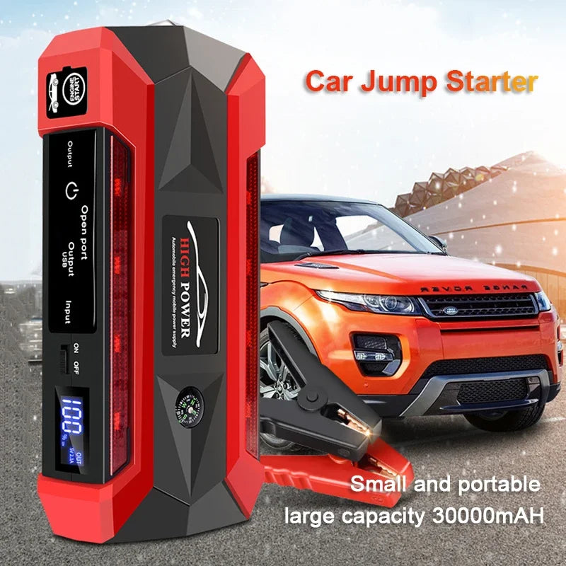Intelligent 30000mAh Car Jump Starter - Features Advanced Safety Protection to Safely Jump Start Your 12V Vehicle Without Help