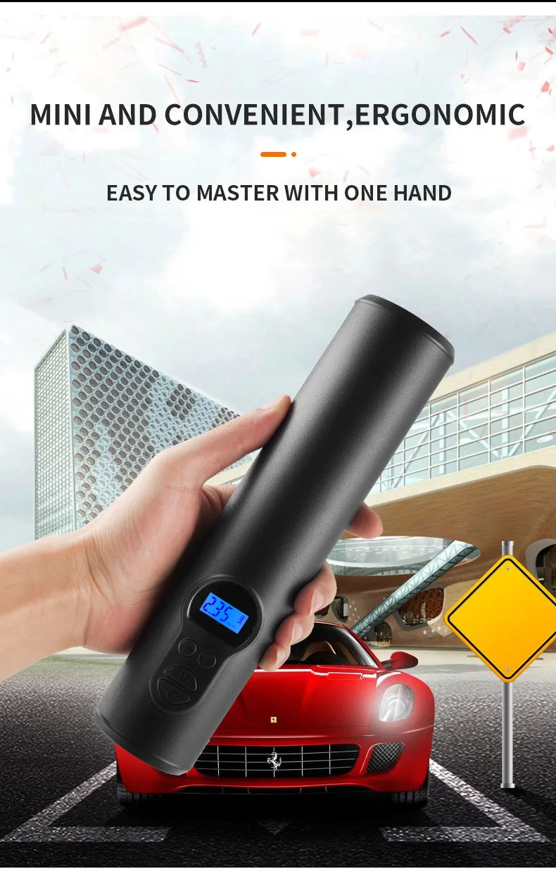 Car Wireless Electric Air Pump Portable Wired/Wireless Digital Touch Air Compressor 150PSI Suitable for Car Motorcycle Inflation