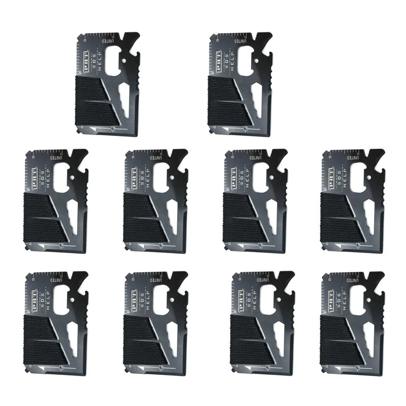 Credit Card Multitool, Lever Gear Toolcard, Pocket Tool  with Bottle Opener, Various Measuring Tools, for Outdoor, Hiking, Men.