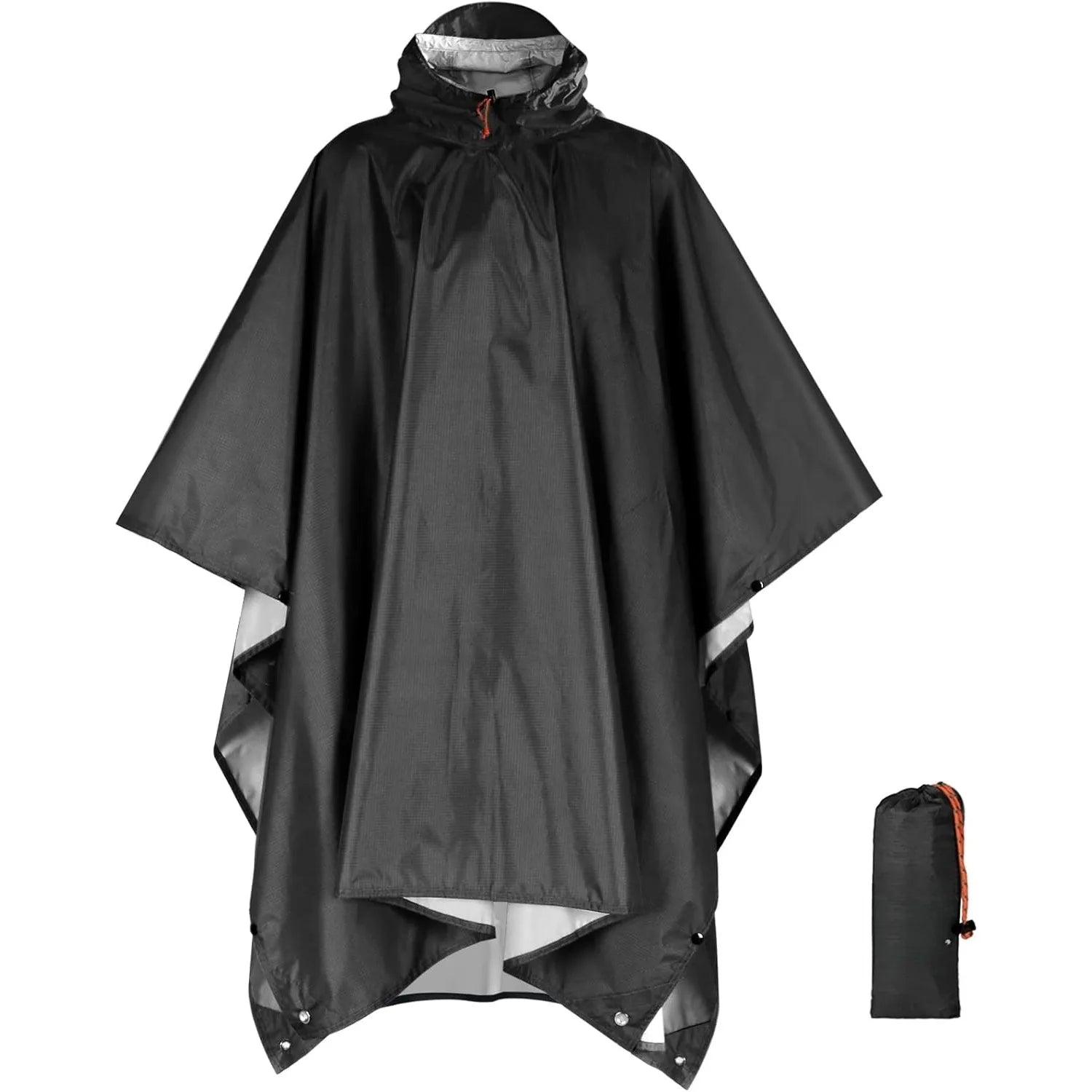 Hooded Rain Poncho for Adults Waterproof Lightweight Rain Coat for Men Women Reusable Rain Jacket for Emergency Outdoor