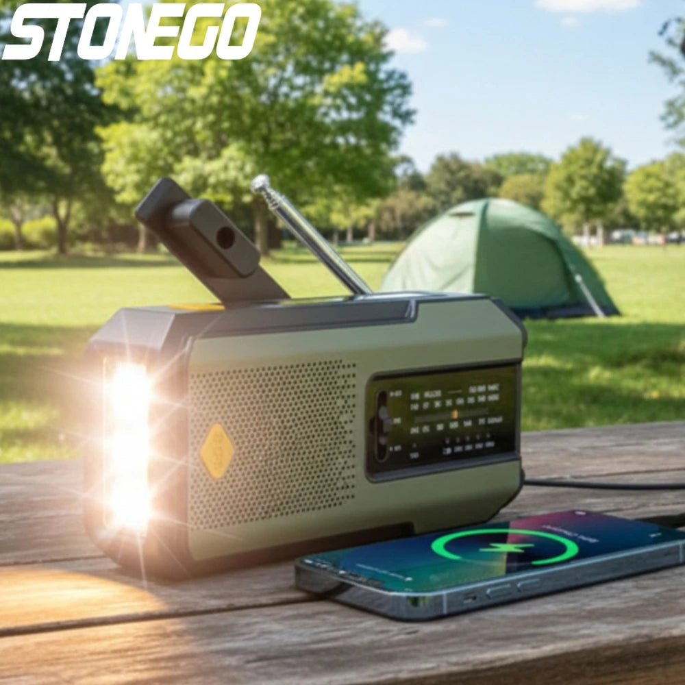 Emergency Radio Solar Power Hand Crank Radio Global Receiver High Quality LED Torch Reading Light SOS Alarm 2000mAh