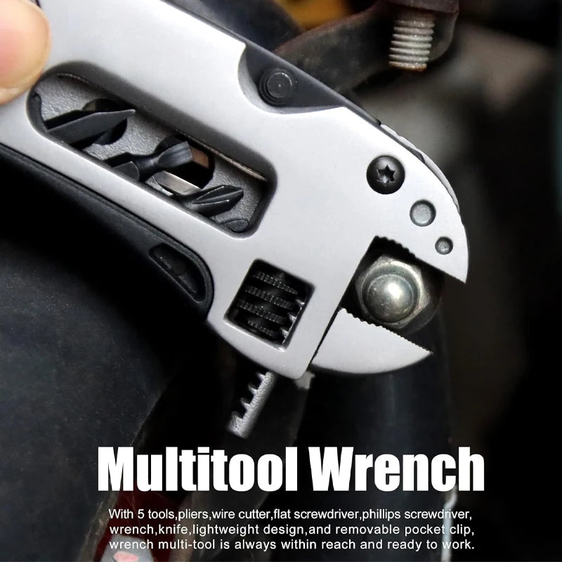 Multitool Wrench adjustable tool/stainless steel multifunctional pocket tool/cross wrench/screwdriver/pliers/folding knife