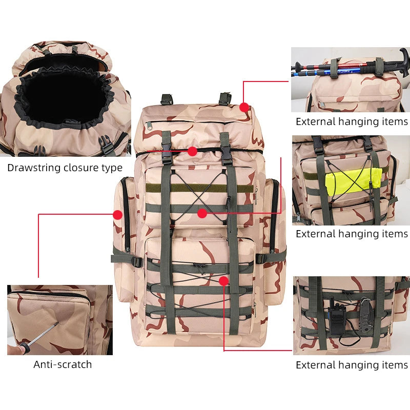 Premium 70L Expedition Backpack - Professional Grade Tactical Rucksack