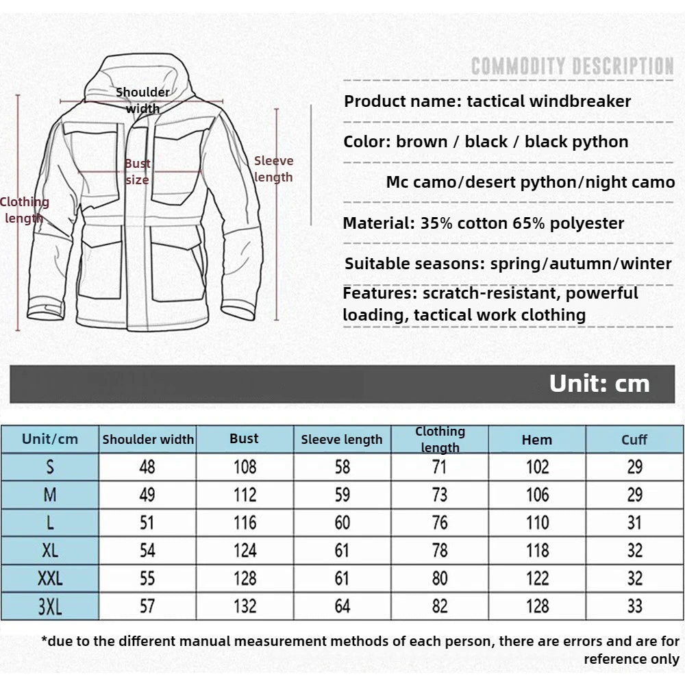 M65 Tactical Field Jacket - Military Waterproof Combat Coat