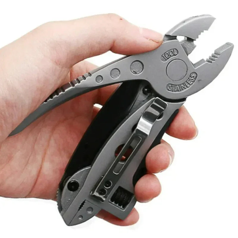 Multitool Wrench adjustable tool/stainless steel multifunctional pocket tool/cross wrench/screwdriver/pliers/folding knife