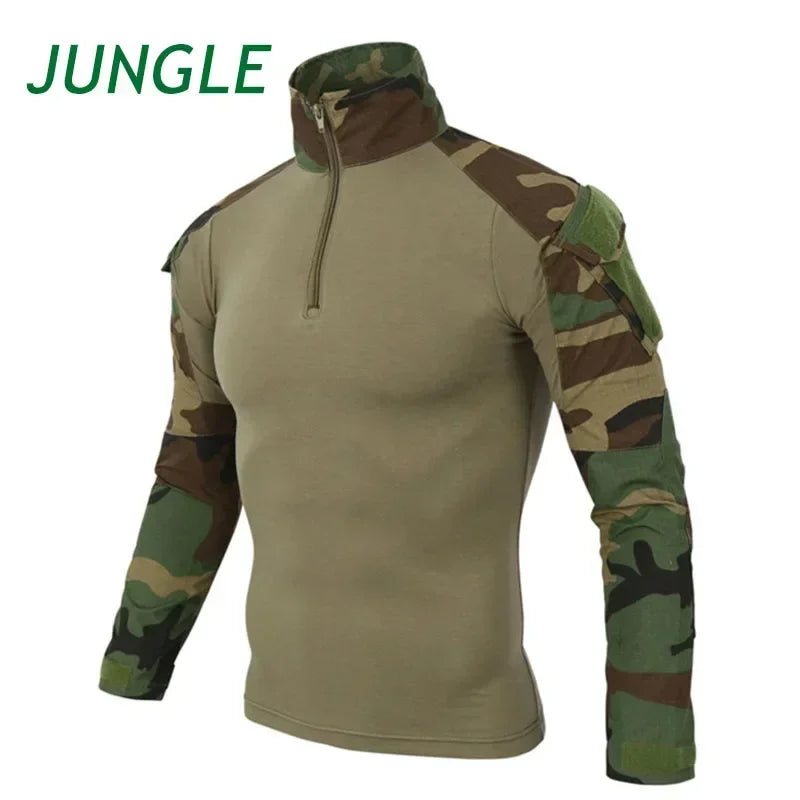 Tactical Combat Shirt - Military-Grade Camo Uniform Top