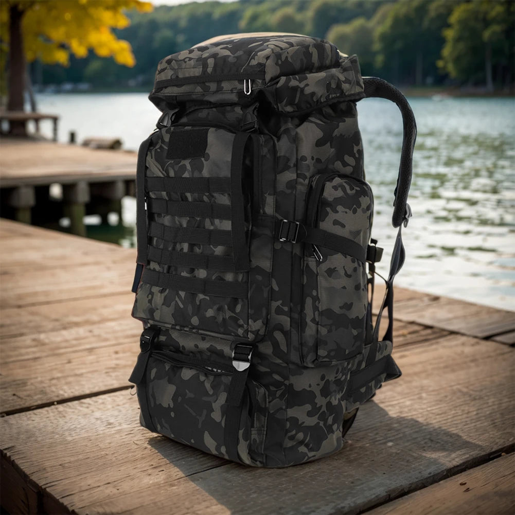 80L Waterproof Tactical Backpack - Military Grade MOLLE Hiking Rucksack
