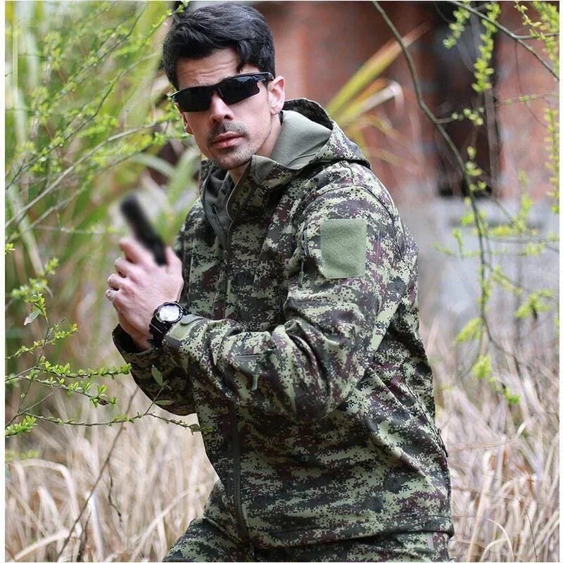 Chaquetas de senderismo Chaqueta táctica de caza de camuflaje de otoño invierno Chaqueta cortavientos impermeable de cáscara blanda de piel de tiburón