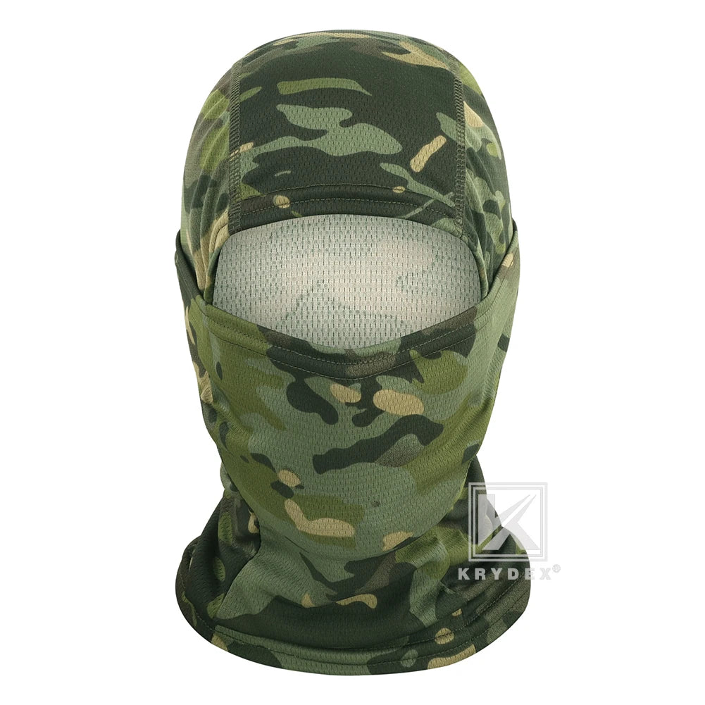 KRYDEX Tactical Face Mask Balaclava Camouflage Full Head Wrap Quick Dry Neck Gaiter UV Protection Hood for Cycling, Hiking