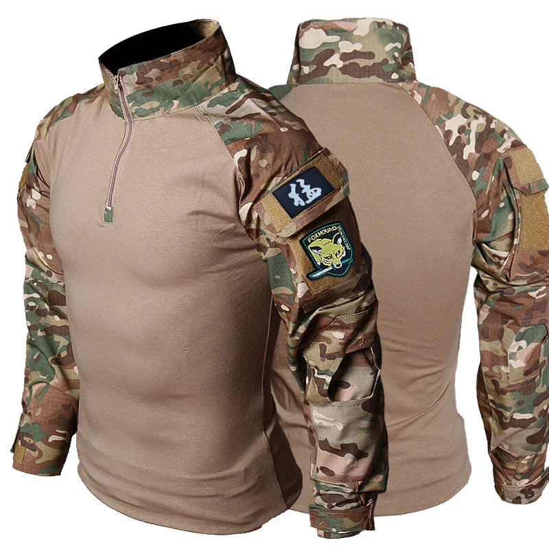 Tactical Combat Shirt - Military-Grade Camo Uniform Top