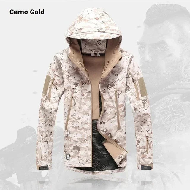 Chaquetas de senderismo Chaqueta táctica de caza de camuflaje de otoño invierno Chaqueta cortavientos impermeable de cáscara blanda de piel de tiburón