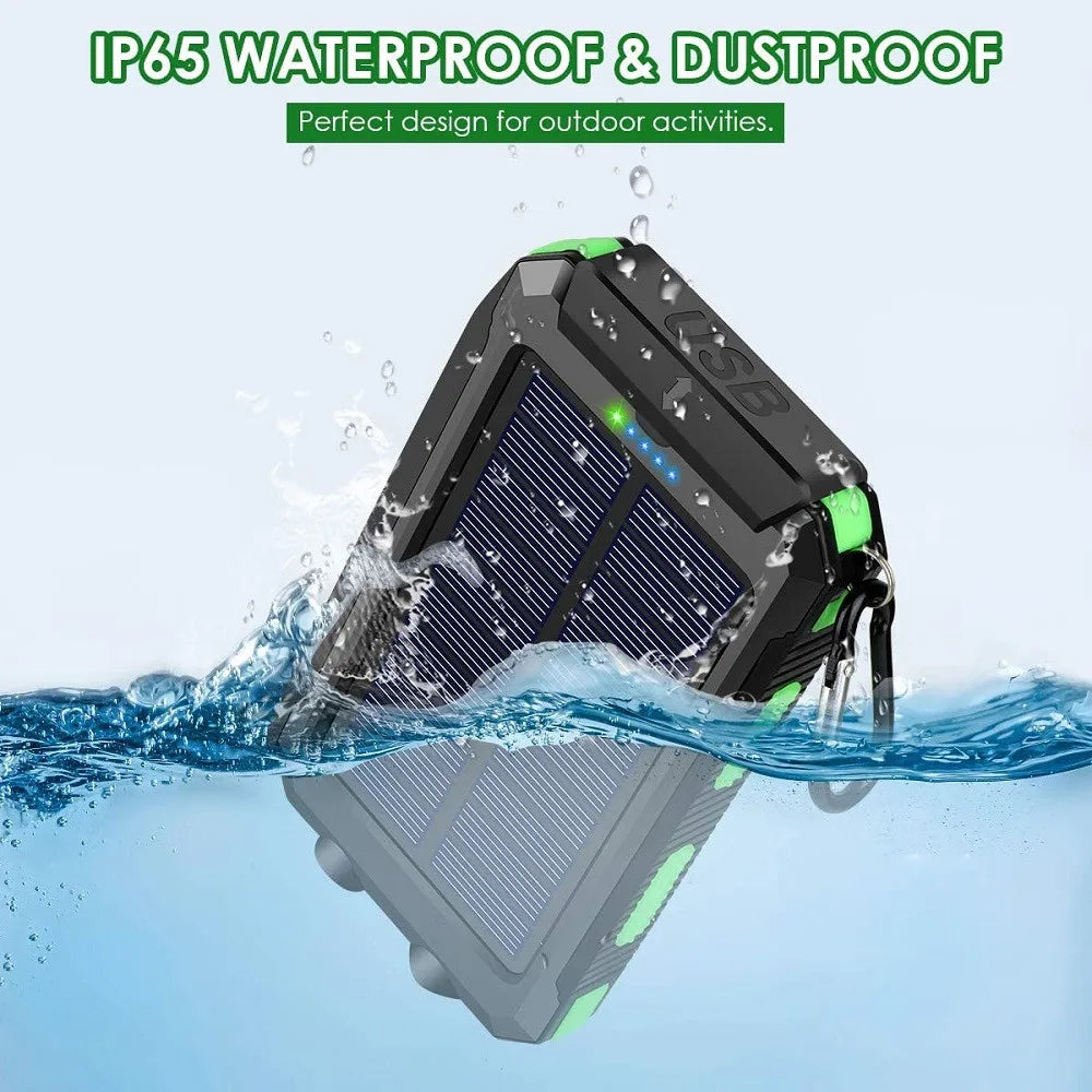Power Bank Solar 80000mAh Cargador Portátil Poverbank Batería Externa Luz Potente LDE para Todos los Smartphones