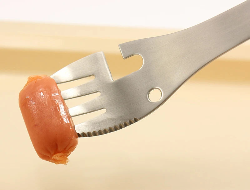 Outdoor Survival Tools 5 in 1 Camping Multi-functional EDC Kit Practical Fork Knife Spoon Bottle/Can Opener camping  multitool