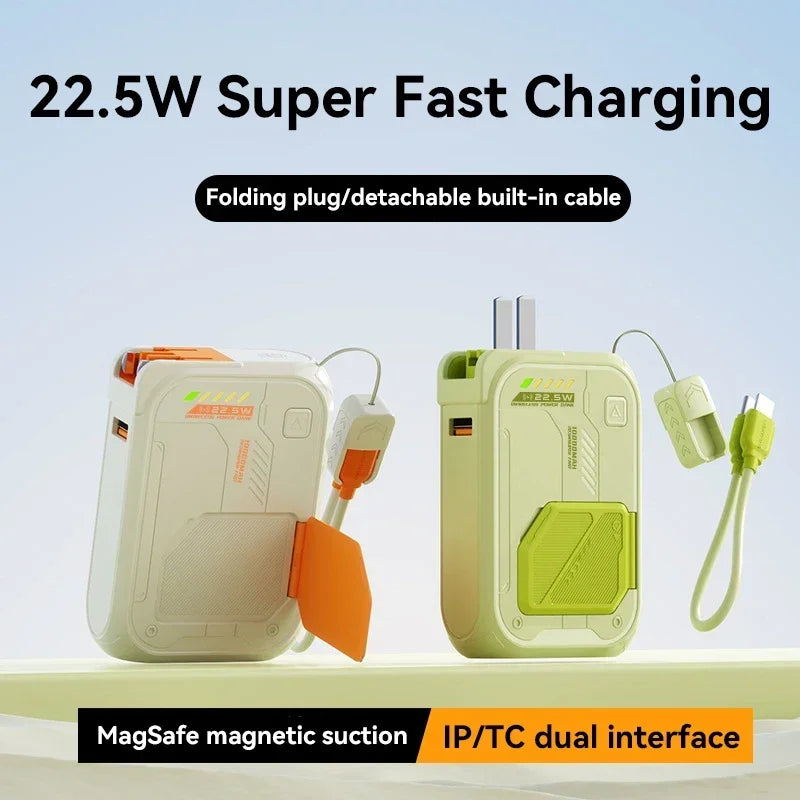22.5W Magnetic Power Bank 100000mAh Wireless Fast Charging with Plug Phone Holder Portable Charger for IPhone Magsafe Powerbank