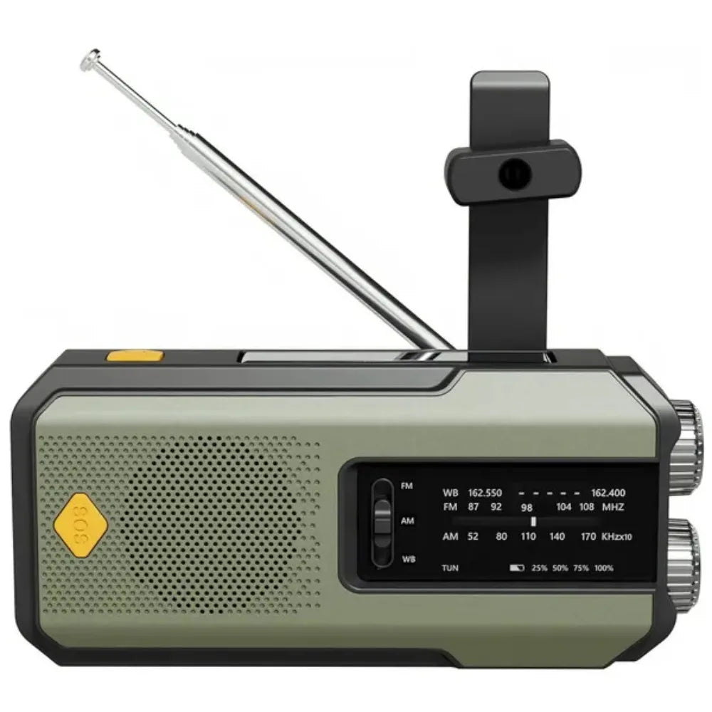 Emergency Radio Solar Power Hand Crank Radio Global Receiver High Quality LED Torch Reading Light SOS Alarm 2000mAh