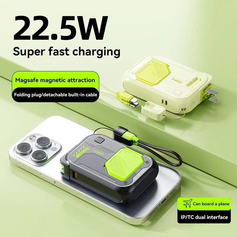 22.5W Magnetic Power Bank 100000mAh Wireless Fast Charging with Plug Phone Holder Portable Charger for IPhone Magsafe Powerbank