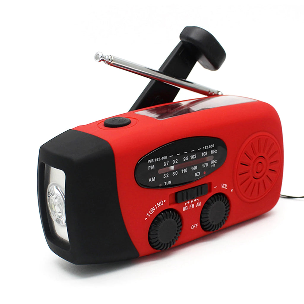 Emergency Hand Crank Radio Multi Functional Solar Powered Portable Emergency Radio For Camping Hiking