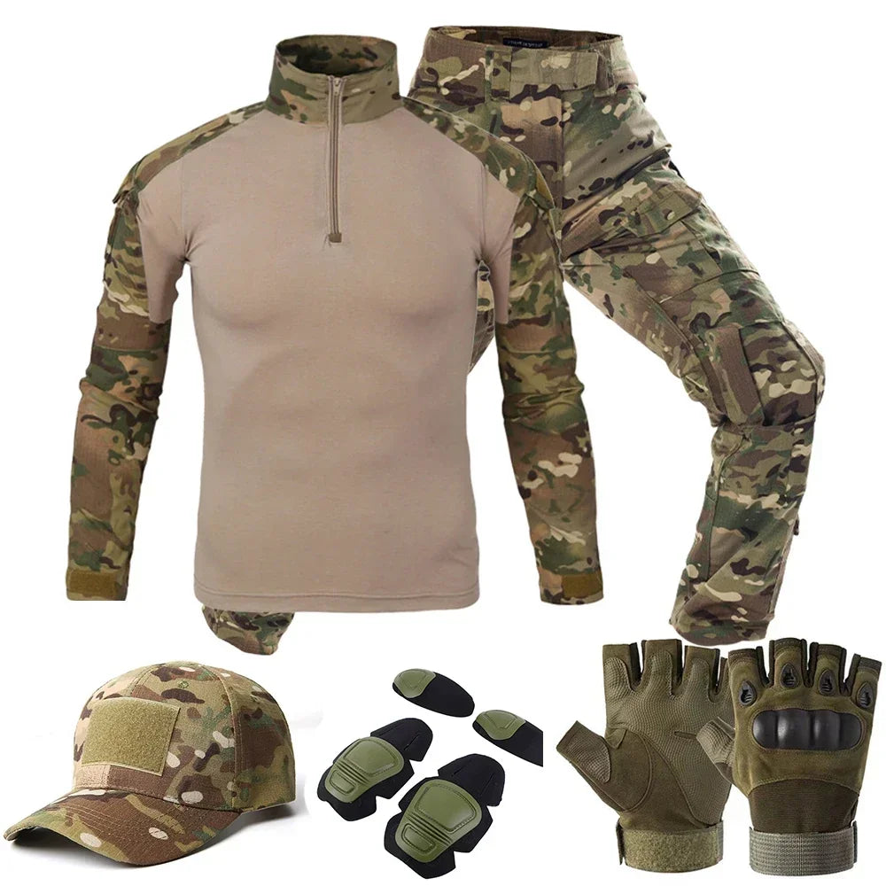 Tactical Uniform Milit Outdoor Camouflage Sets. available in Suit Combat Shirts Pants Men Training  Hunting Clothes Sets