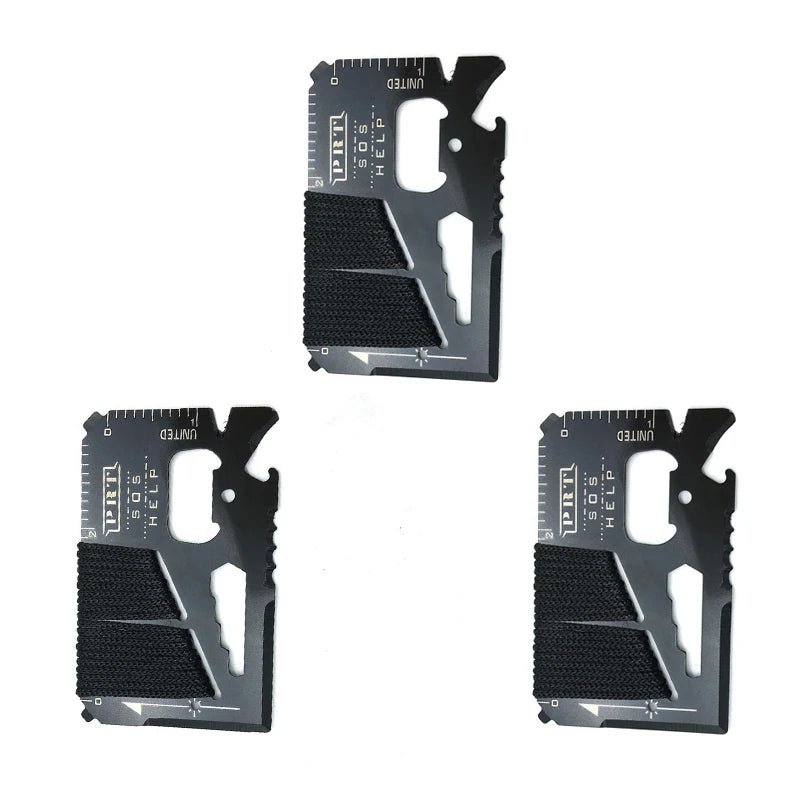 Credit Card Multitool, Lever Gear Toolcard, Pocket Tool  with Bottle Opener, Various Measuring Tools, for Outdoor, Hiking, Men.