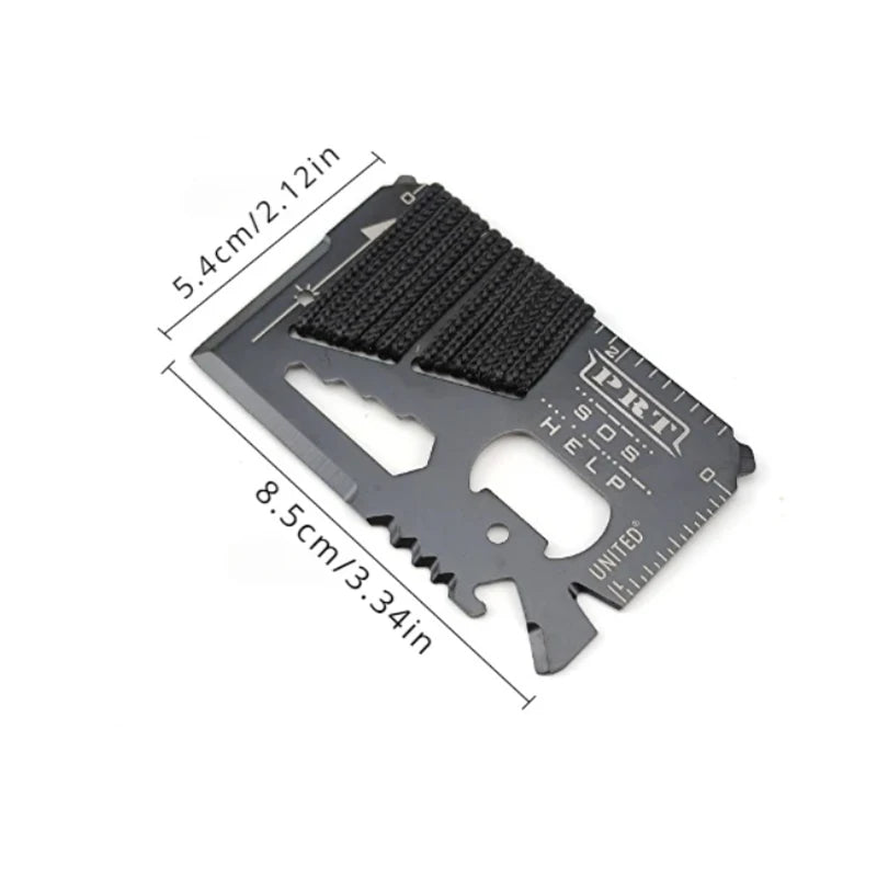 Credit Card Multitool, Lever Gear Toolcard, Pocket Tool  with Bottle Opener, Various Measuring Tools, for Outdoor, Hiking, Men.