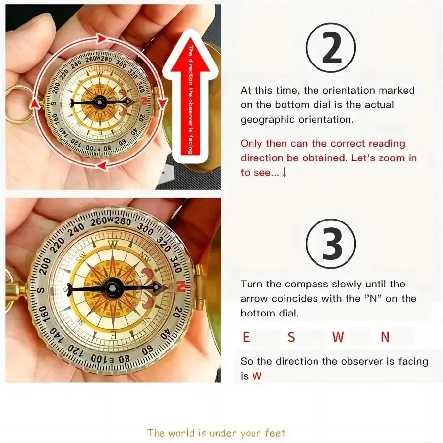 Metal Pocket Compass – Luminous Outdoor Camping & Hiking, Survival Compass