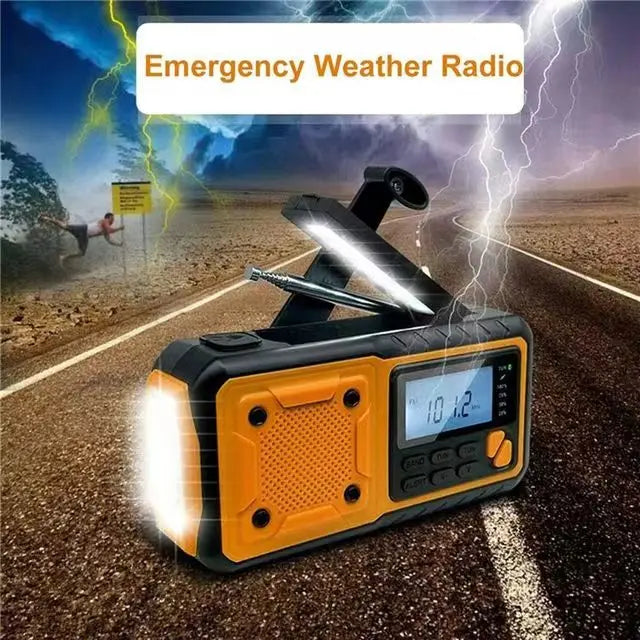 5000mAh/18500mWh Emergency Hand Crank Radio,AM FM NOAA Weather Alert Radio, Digital Display,4 Way Powered Hand Crank,Solar Radio