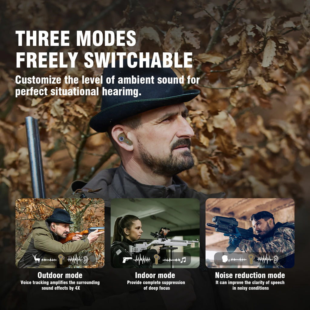 Tactical headset anti-noise earplugs noise-cancelling for hearing protection NRR27dB Military gear