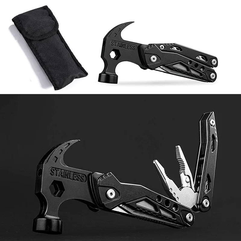Multifunctional Pliers Multitool Claw Hammer Stainless Steel Tool Outdoor Survival Wire Cutter Camping Knife Wrench Hand Tools