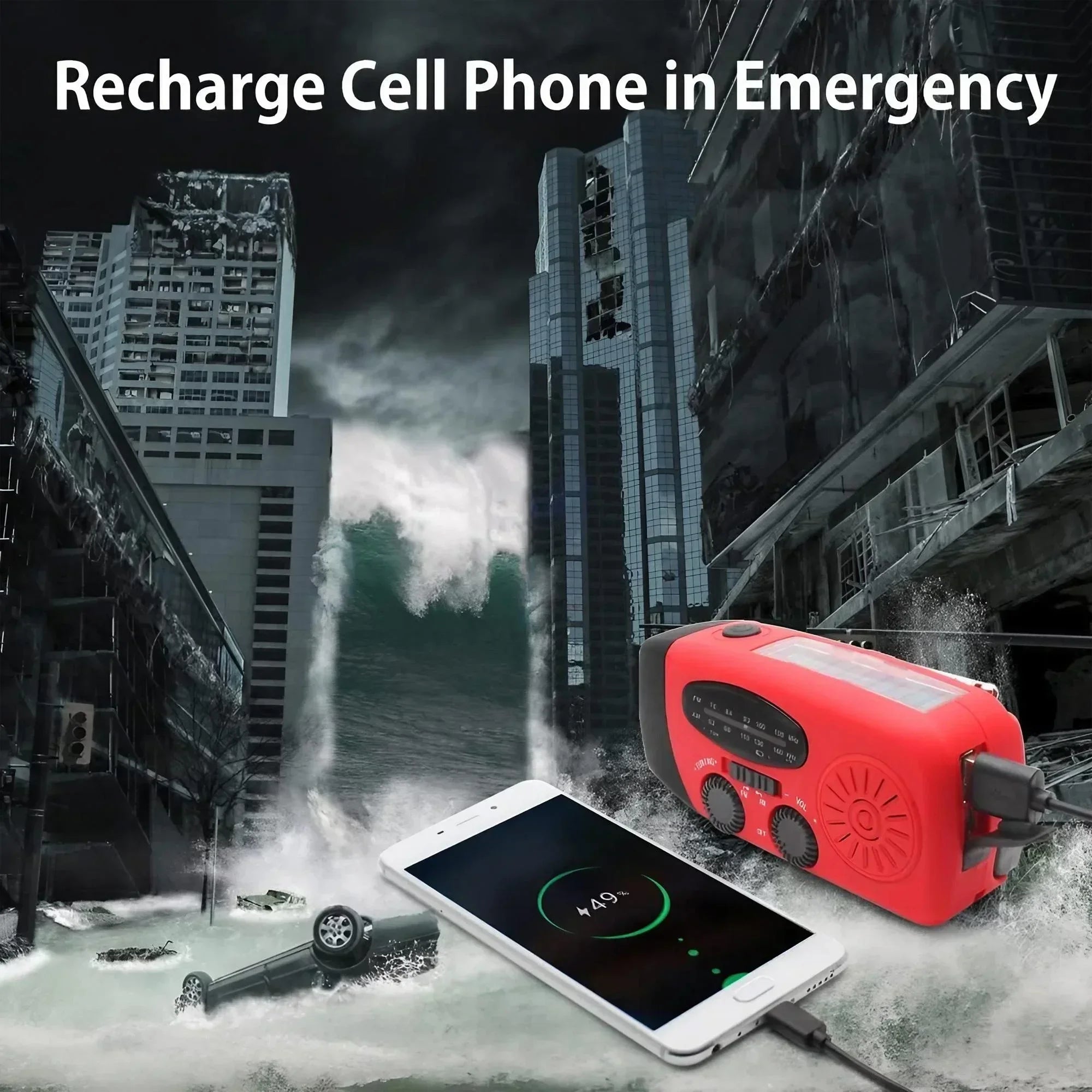 Emergency Radio Solar Power Hand Crank Radio Global Receiver High Quality LED Torch Reading Light SOS Alarm 2000mAh