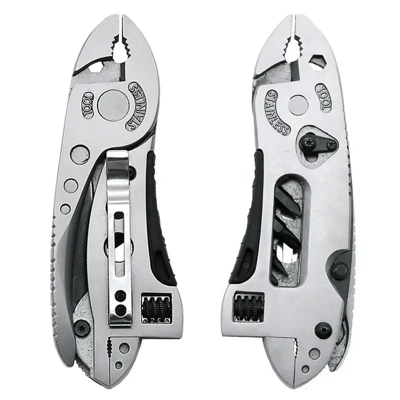 Multitool Wrench adjustable tool/stainless steel multifunctional pocket tool/cross wrench/screwdriver/pliers/folding knife