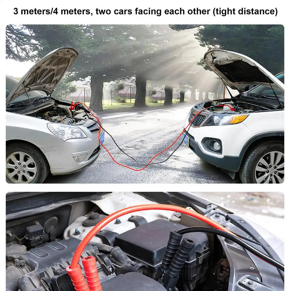 Jumper Cables 1500A 3 m/4M Heavy Duty Automotive Booster Cables Emergency Jump Starter Leads Double-ended With Clamps Clips