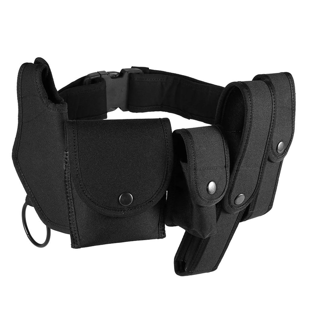 6 In 1 Adjustable Heavy Duty Utility Belt Law Enforcement Quick-Release Belt with Pouch for Police Security Tactical Accessory