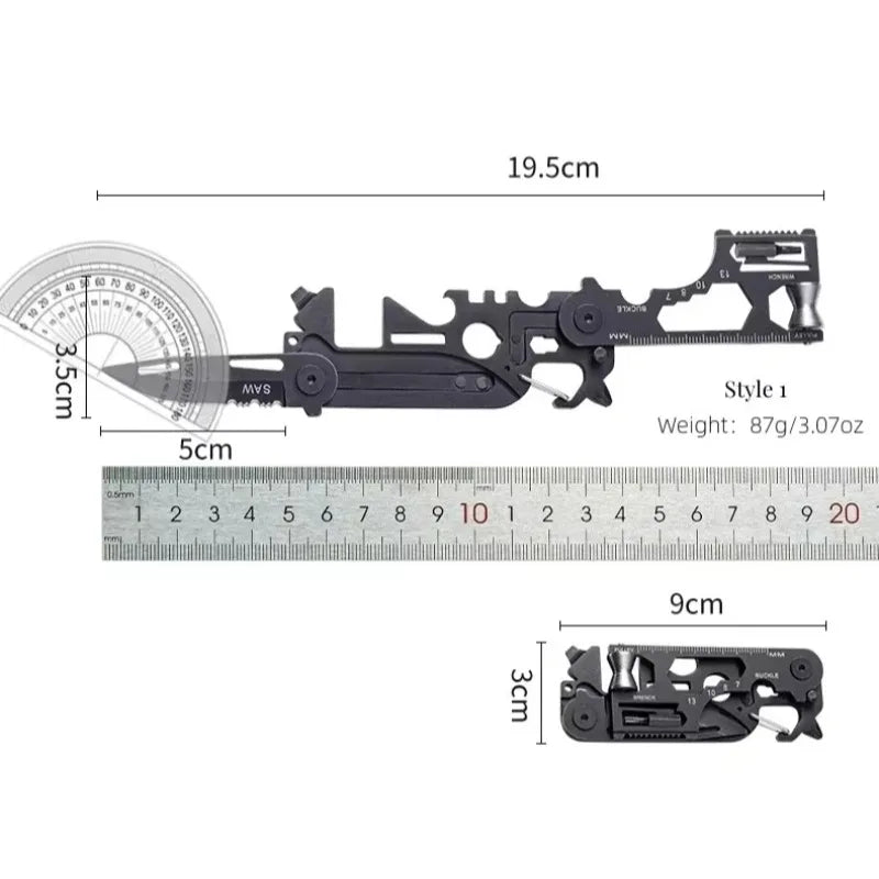 Multifunctional Outdoor Tool Combination Card Folding Molle Scissor Army Knife Mini Bicycle Repair EDC Camping Gear Equipment